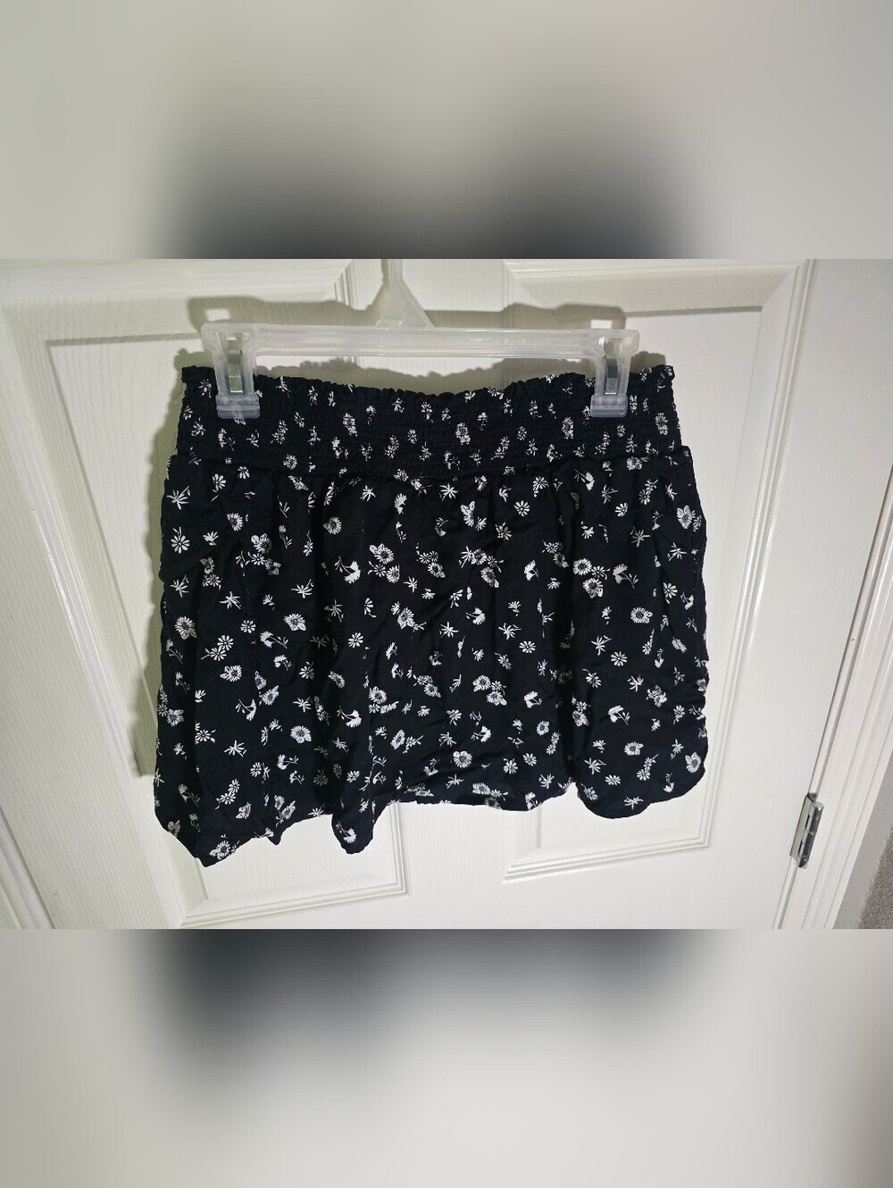 Wonder Nation Girls Black Floral Stretchy Waist Mini Skirt XL